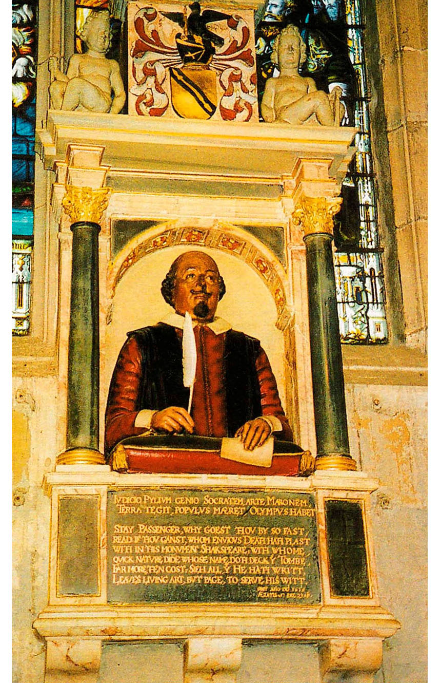 Памятник Шекспиру в церкви св. Троицы в Стратфорде-он-Эйвон.
